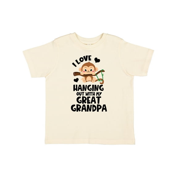 Inktastic Monkey I Love Hanging out with My Great Grandpa Boys or Girls Toddler T-Shirt