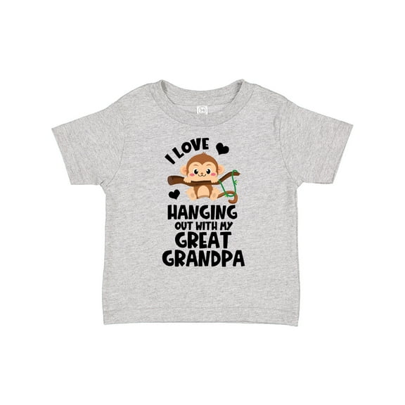 Inktastic Monkey I Love Hanging out with My Great Grandpa Boys or Girls Toddler T-Shirt