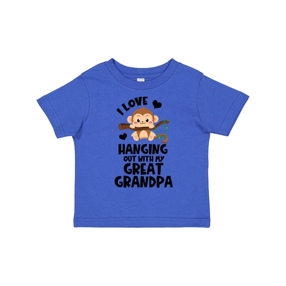 Inktastic Monkey I Love Hanging out with My Great Grandpa Boys or Girls Toddler T-Shirt