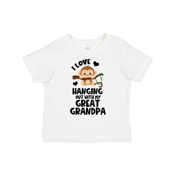 Inktastic Monkey I Love Hanging out with My Great Grandpa Boys or Girls Toddler T-Shirt