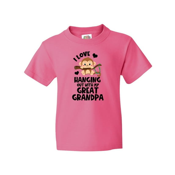 Inktastic Monkey I Love Hanging out with My Great Grandpa Youth T-Shirt