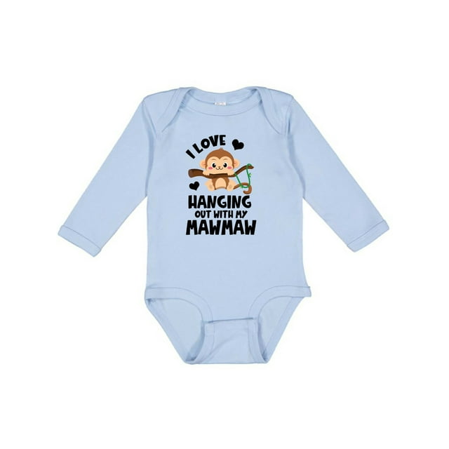 Inktastic Monkey I Love Hanging out with My Mawmaw Boys or Girls Long Sleeve Baby Bodysuit