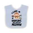 thumbnail image 1 of Inktastic Monkey I Love Hanging out with My Meemaw Boys or Girls Baby Bib, 1 of 4