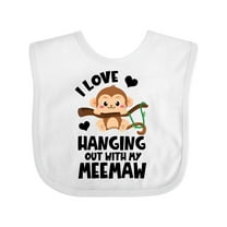 Inktastic Monkey I Love Hanging out with My Meemaw Boys or Girls Baby Bib