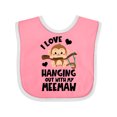 thumbnail image 1 of Inktastic Monkey I Love Hanging out with My Meemaw Boys or Girls Baby Bib, 1 of 4