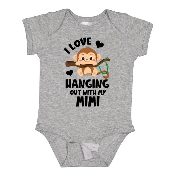 Inktastic Monkey I Love Hanging out with My Mimi Boys or Girls Baby Bodysuit