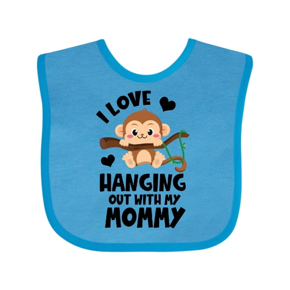 Inktastic Monkey I Love Hanging out with My Mommy Boys or Girls Baby Bib
