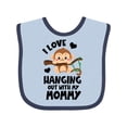 thumbnail image 1 of Inktastic Monkey I Love Hanging out with My Mommy Boys or Girls Baby Bib, 1 of 4