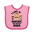 thumbnail image 1 of Inktastic Monkey I Love Hanging out with My Nana Boys or Girls Baby Bib, 1 of 4