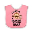 thumbnail image 1 of Inktastic Monkey I Love Hanging out with My Nana Boys or Girls Baby Bib, 1 of 4