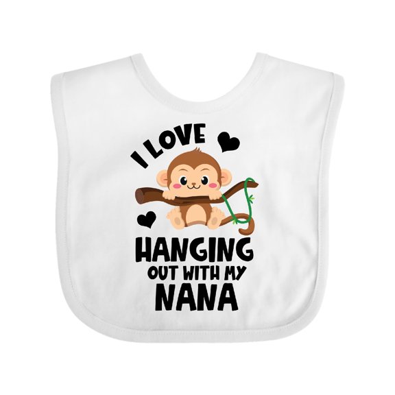 Inktastic Monkey I Love Hanging out with My Nana Boys or Girls Baby Bib