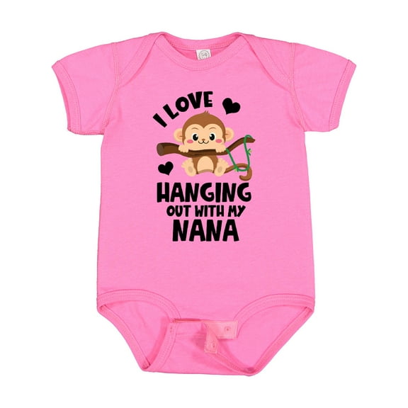 Inktastic Monkey I Love Hanging out with My Nana Boys or Girls Baby Bodysuit