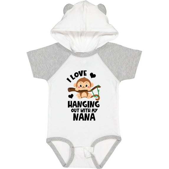 Inktastic Monkey I Love Hanging out with My Nana Boys or Girls Baby Bodysuit