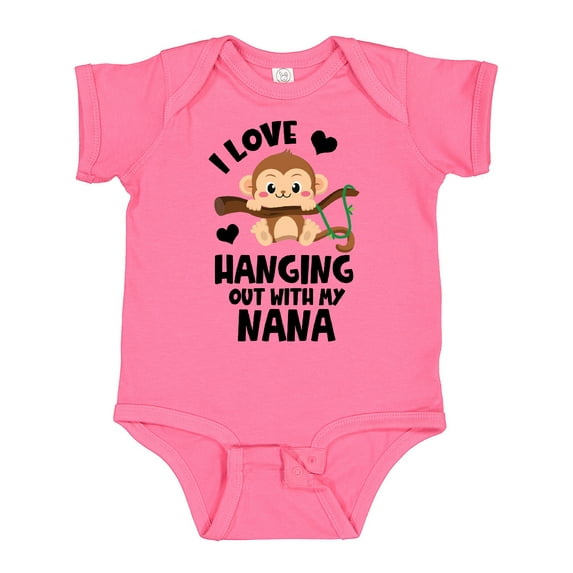 Inktastic Monkey I Love Hanging out with My Nana Boys or Girls Baby Bodysuit