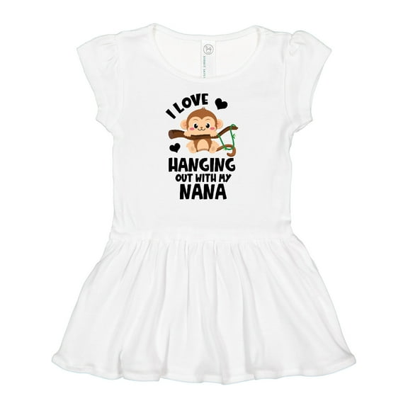 Inktastic Monkey I Love Hanging out with My Nana Girls Baby Dress