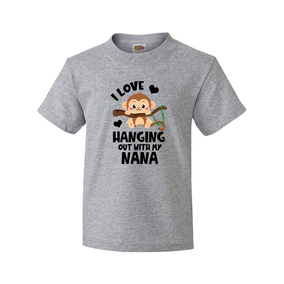 Inktastic Monkey I Love Hanging out with My Nana Youth T-Shirt