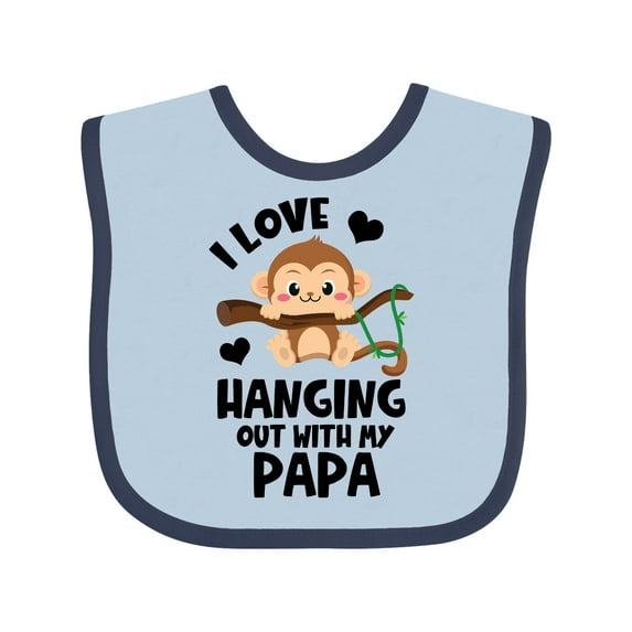Inktastic Monkey I Love Hanging out with My Papa Boys or Girls Baby Bib