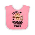 thumbnail image 1 of Inktastic Monkey I Love Hanging out with My Papa Boys or Girls Baby Bib, 1 of 4