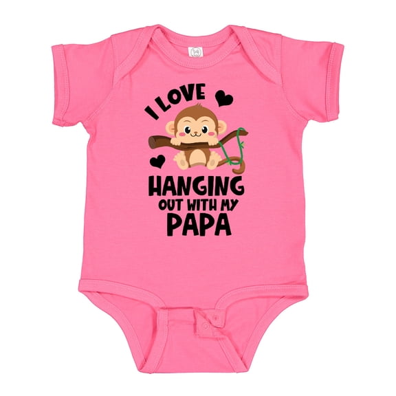 Inktastic Monkey I Love Hanging out with My Papa Boys or Girls Baby Bodysuit