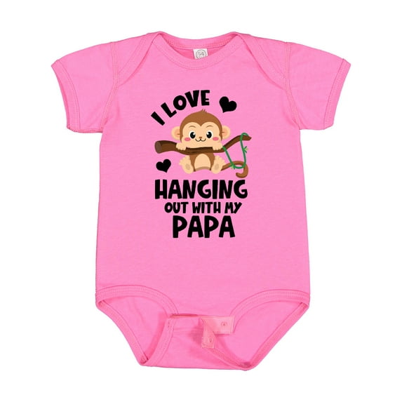 Inktastic Monkey I Love Hanging out with My Papa Boys or Girls Baby Bodysuit