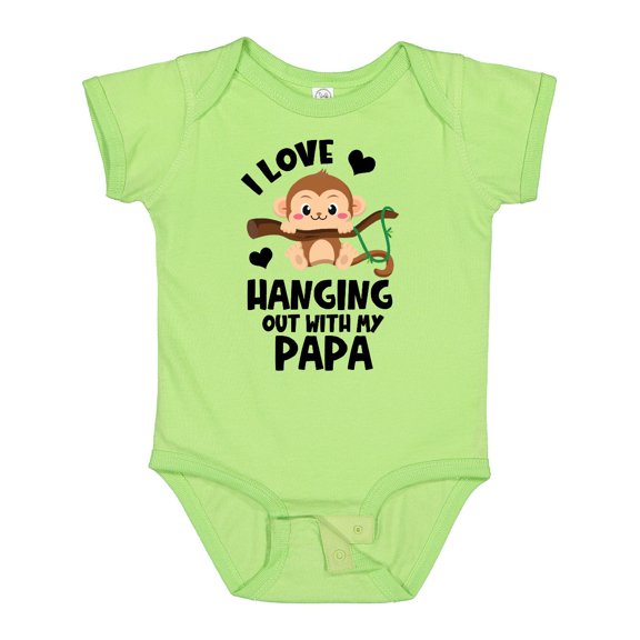 Inktastic Monkey I Love Hanging out with My Papa Boys or Girls Baby Bodysuit