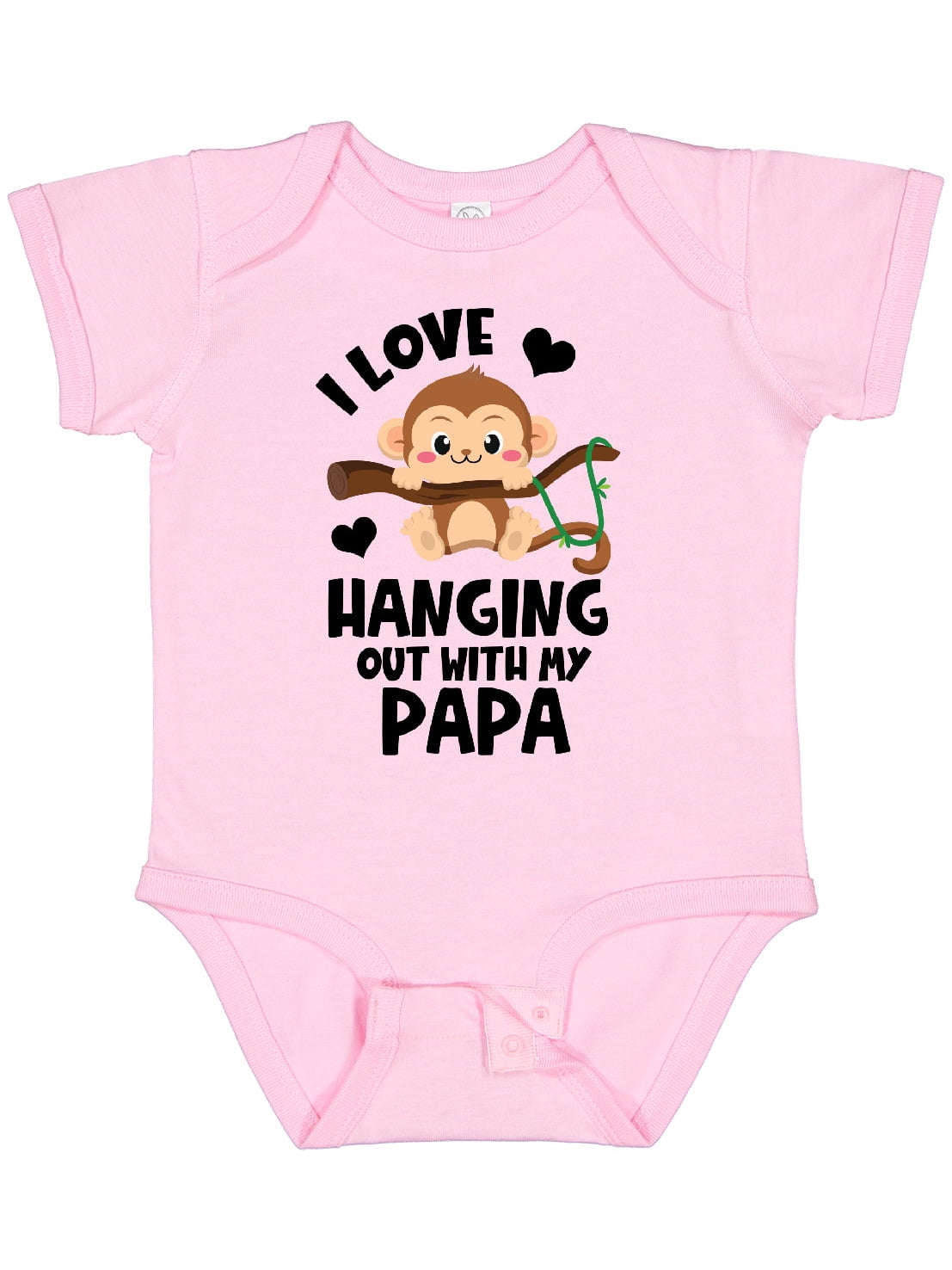 Inktastic Monkey I Love Hanging out with My Papa Boys or Girls Baby Bodysuit