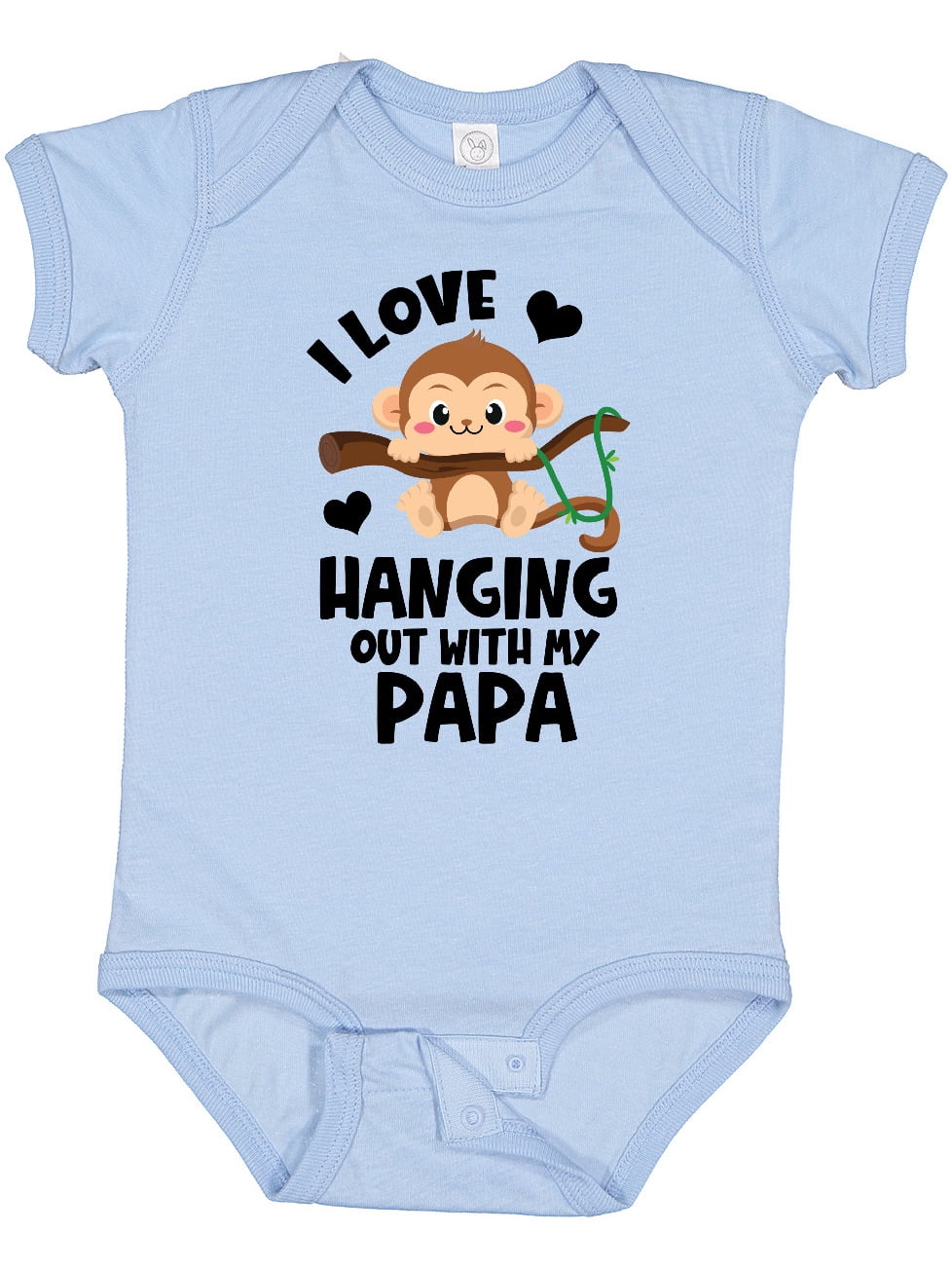 Inktastic Monkey I Love Hanging out with My Papa Boys or Girls Baby Bodysuit