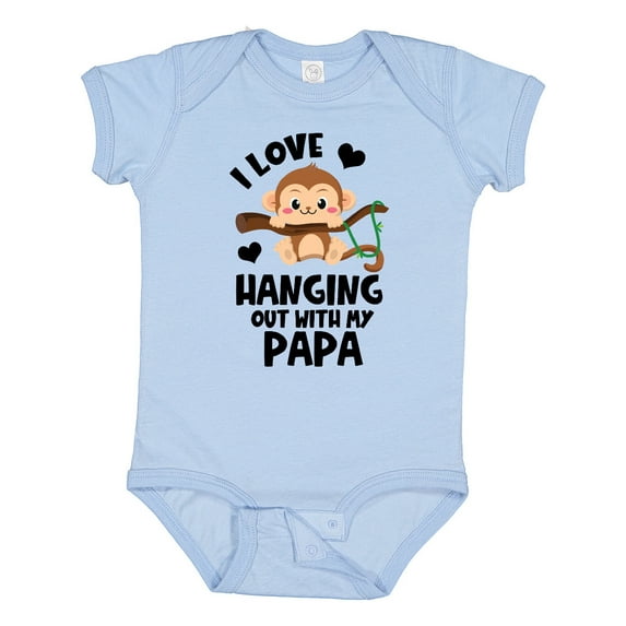 Inktastic Monkey I Love Hanging out with My Papa Boys or Girls Baby Bodysuit