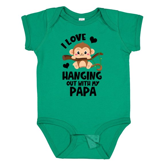 Inktastic Monkey I Love Hanging out with My Papa Boys or Girls Baby Bodysuit