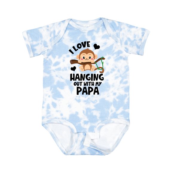 Inktastic Monkey I Love Hanging out with My Papa Boys or Girls Baby Bodysuit