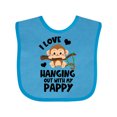 thumbnail image 1 of Inktastic Monkey I Love Hanging out with My Pappy Boys or Girls Baby Bib, 1 of 4