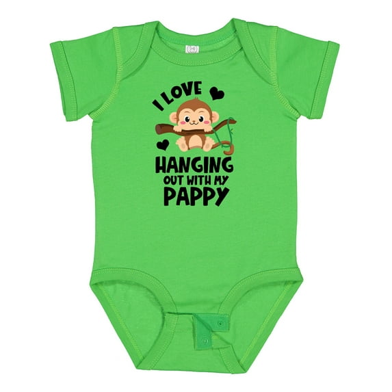 Inktastic Monkey I Love Hanging out with My Pappy Boys or Girls Baby Bodysuit