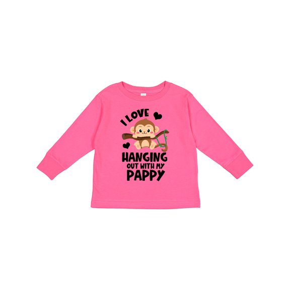 Inktastic Monkey I Love Hanging out with My Pappy Boys or Girls Long Sleeve Toddler T-Shirt