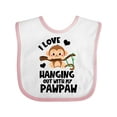 thumbnail image 1 of Inktastic Monkey I Love Hanging out with My Pawpaw Boys or Girls Baby Bib, 1 of 4