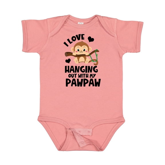Inktastic Monkey I Love Hanging out with My Pawpaw Boys or Girls Baby Bodysuit