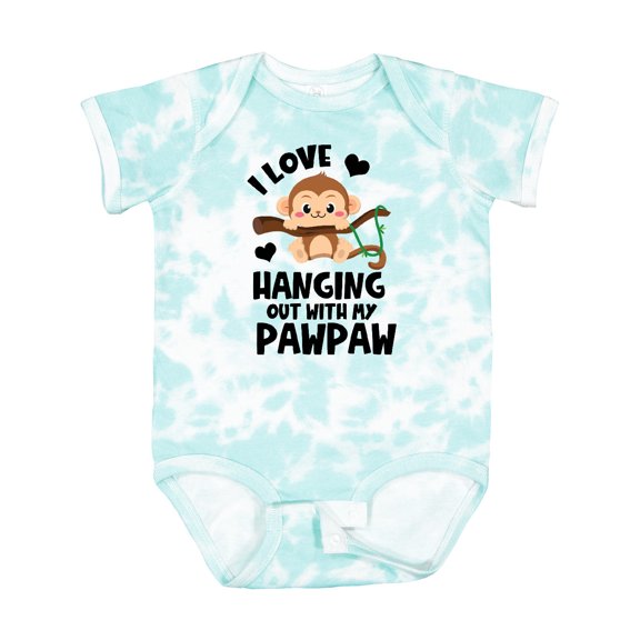 Inktastic Monkey I Love Hanging out with My Pawpaw Boys or Girls Baby Bodysuit