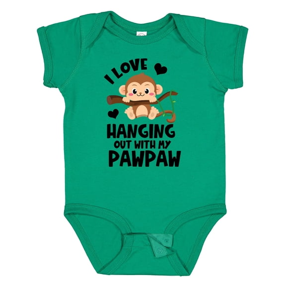 Inktastic Monkey I Love Hanging out with My Pawpaw Boys or Girls Baby Bodysuit