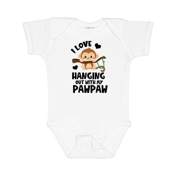 Inktastic Monkey I Love Hanging out with My Pawpaw Boys or Girls Baby Bodysuit