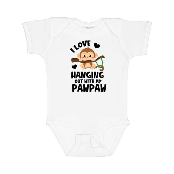 Inktastic Monkey I Love Hanging out with My Pawpaw Boys or Girls Baby Bodysuit