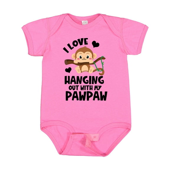 Inktastic Monkey I Love Hanging out with My Pawpaw Boys or Girls Baby Bodysuit