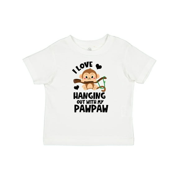 Inktastic Monkey I Love Hanging out with My Pawpaw Boys or Girls Baby T-Shirt