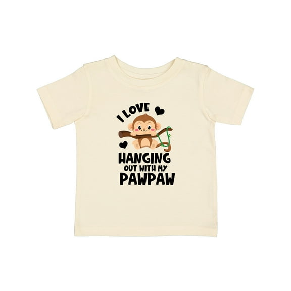 Inktastic Monkey I Love Hanging out with My Pawpaw Boys or Girls Baby T-Shirt