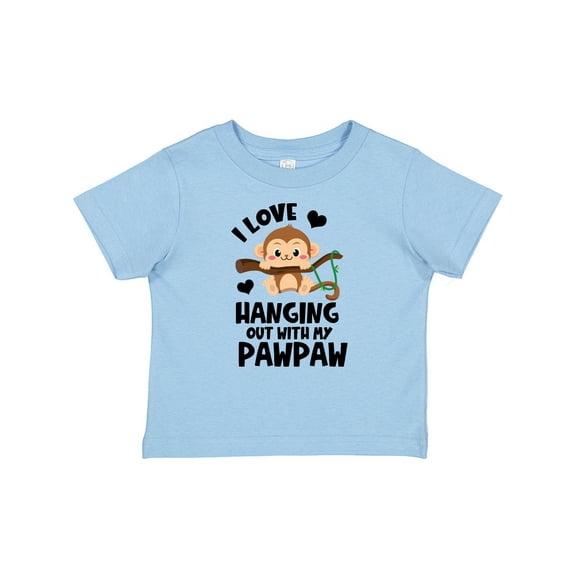 Inktastic Monkey I Love Hanging out with My Pawpaw Boys or Girls Baby T-Shirt