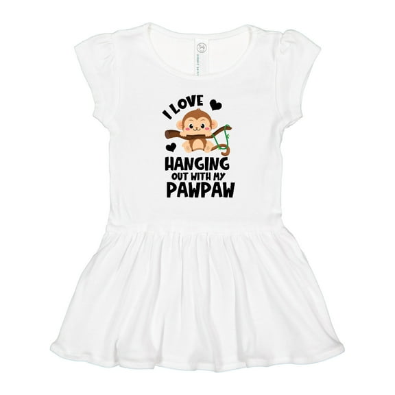 Inktastic Monkey I Love Hanging out with My Pawpaw Girls Toddler Dress