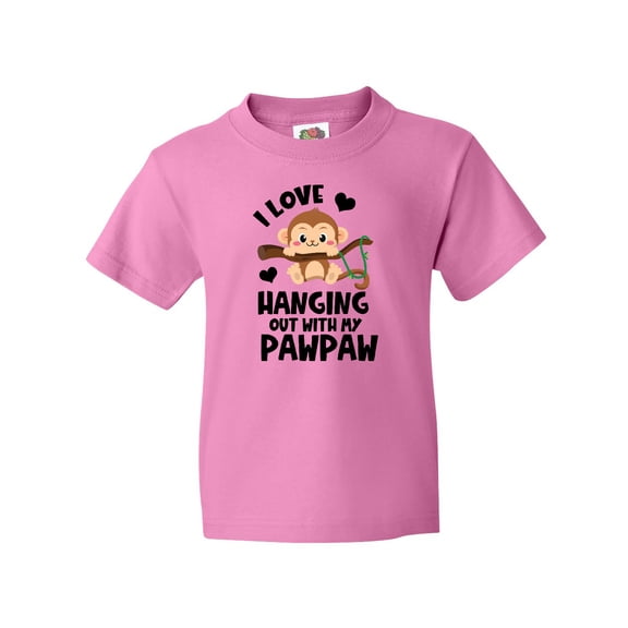 Inktastic Monkey I Love Hanging out with My Pawpaw Youth T-Shirt