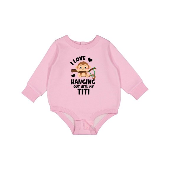 Inktastic Monkey I Love Hanging out with My Titi Baby Fleece Bodysuit