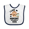 thumbnail image 1 of Inktastic Monkey I Love Hanging out with My Titi Boys or Girls Baby Bib, 1 of 4