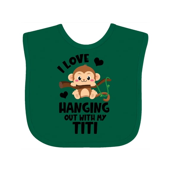 Inktastic Monkey I Love Hanging out with My Titi Boys or Girls Baby Bib
