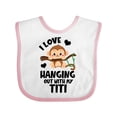 thumbnail image 1 of Inktastic Monkey I Love Hanging out with My Titi Boys or Girls Baby Bib, 1 of 4
