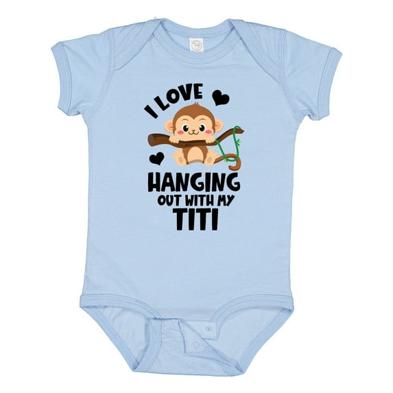 Inktastic Monkey I Love Hanging out with My Titi Boys or Girls Baby Bodysuit